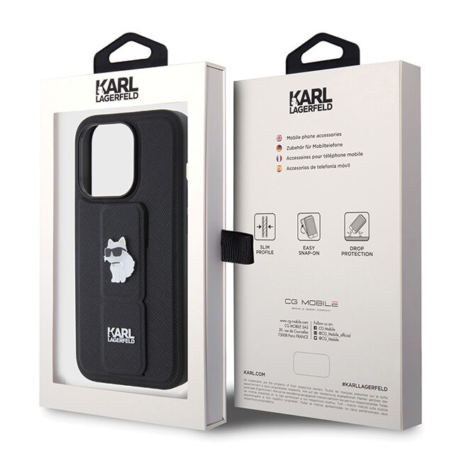 Husa premium pentru  iPhone 14 Pro  Karl Lagerfeld superior quality - Negru royal