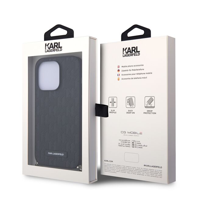 Husa premium pentru  iPhone 14 Pro  Karl Lagerfeld superior quality - Negru