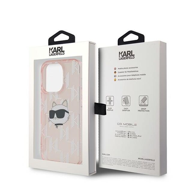 Husa premium pentru  iPhone 14 Pro  Karl Lagerfeld superior quality - Roz