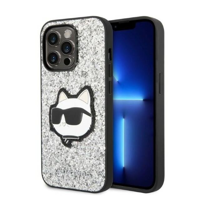 Husa premium pentru  iPhone 14 Pro Max Karl Lagerfeld superior quality - Gri deschis