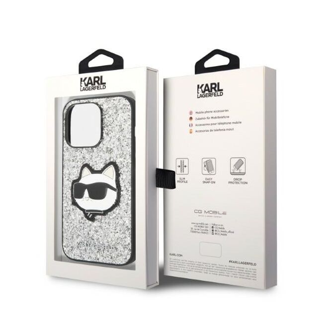 Husa premium pentru  iPhone 14 Pro Max Karl Lagerfeld superior quality - Gri deschis
