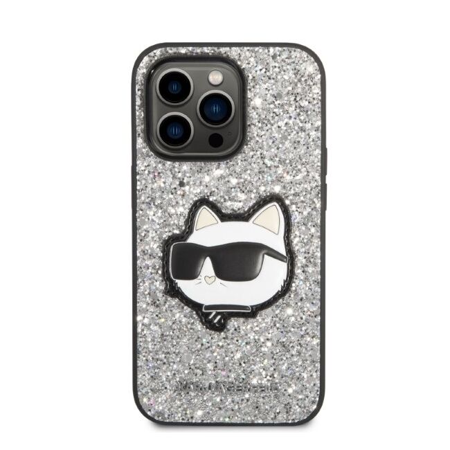 Husa premium pentru  iPhone 14 Pro Max Karl Lagerfeld superior quality - Gri deschis