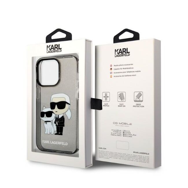 Husa premium pentru  iPhone 14 Pro Max Karl Lagerfeld superior quality - Gri inchis