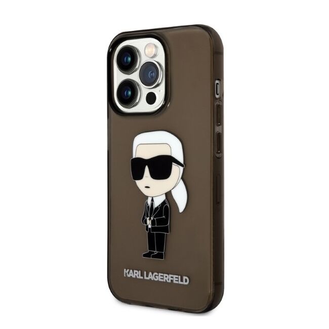 Husa premium pentru  iPhone 14 Pro Max Karl Lagerfeld superior quality - Maro inchis