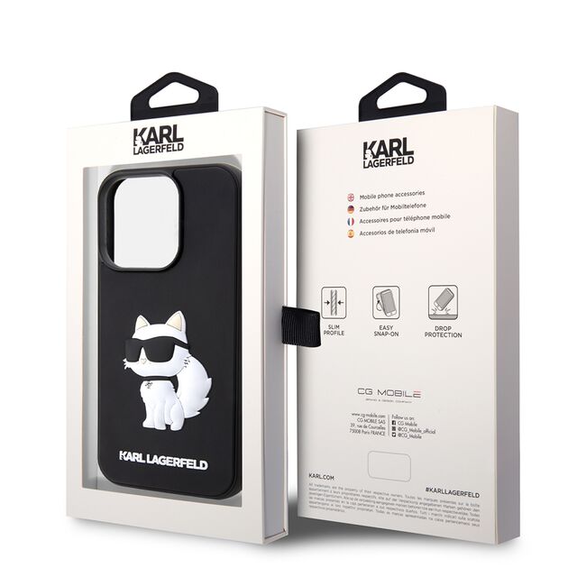 Husa premium pentru  iPhone 14 Pro Max Karl Lagerfeld superior quality - Negru denim