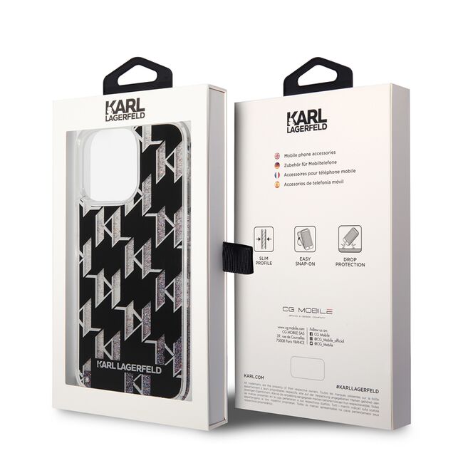 Husa premium pentru  iPhone 14 Pro Max Karl Lagerfeld superior quality - Negru gri