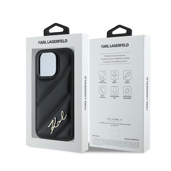 Husa premium pentru  iPhone 14 Pro Max Karl Lagerfeld superior quality - Negru