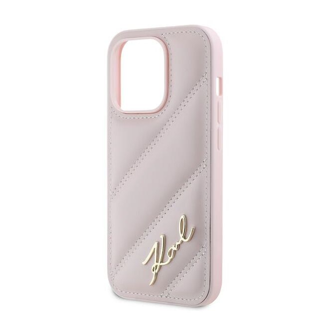Husa premium pentru  iPhone 14 Pro Max Karl Lagerfeld superior quality - Roz neon