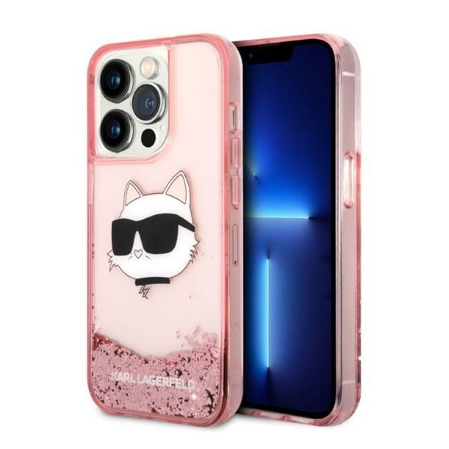 Husa premium pentru  iPhone 14 Pro Max Karl Lagerfeld superior quality - Roz pal