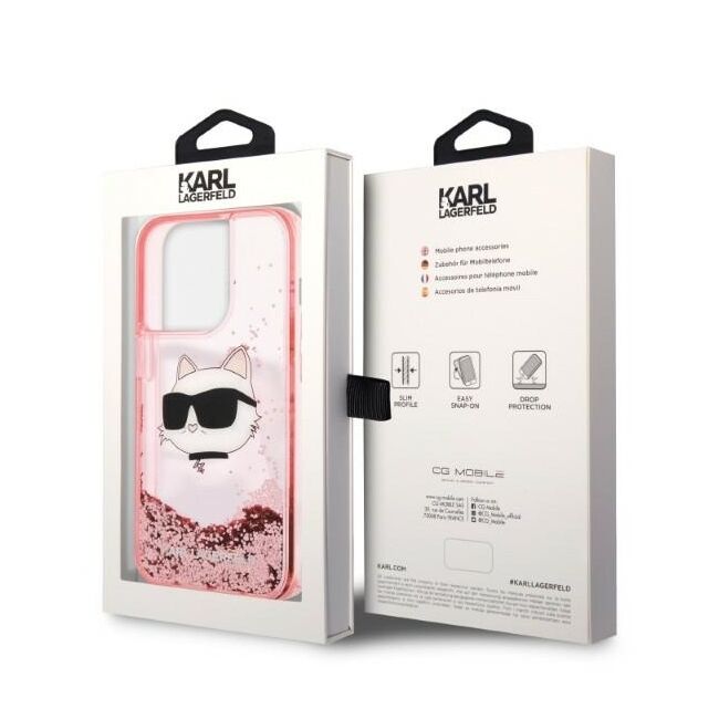 Husa premium pentru  iPhone 14 Pro Max Karl Lagerfeld superior quality - Roz pal