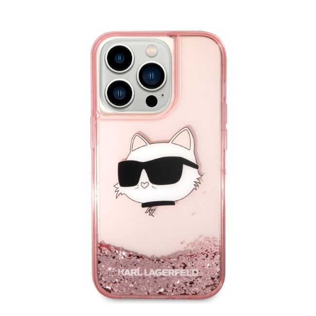Husa premium pentru  iPhone 14 Pro Max Karl Lagerfeld superior quality - Roz pal
