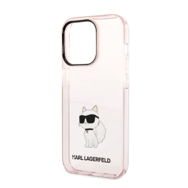 Husa premium pentru  iPhone 14 Pro Max Karl Lagerfeld superior quality - Roz pal