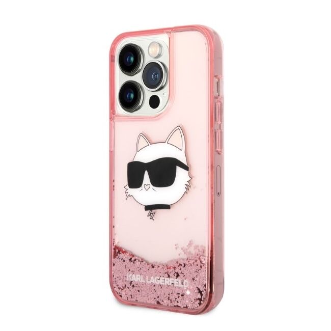 Husa premium pentru  iPhone 14 Pro Max Karl Lagerfeld superior quality - Roz pal