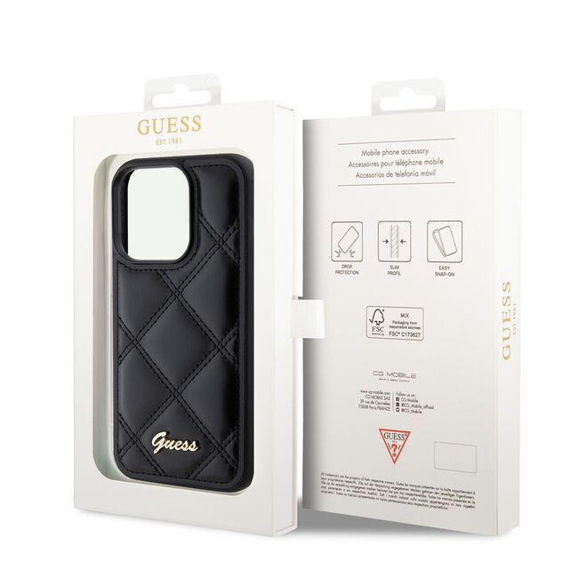 Husa premium pentru  iPhone 15 Pro Max Guess Elegance Series - Negru royal