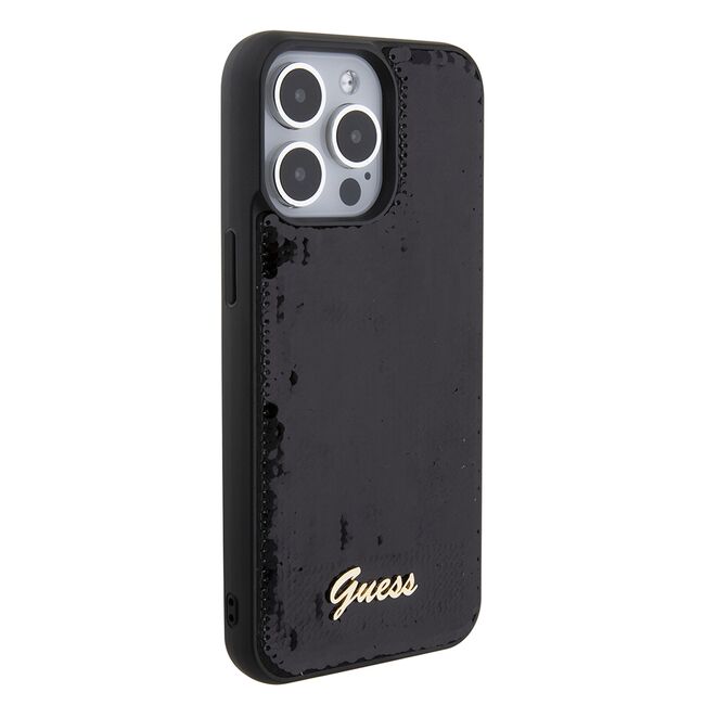 Husa premium pentru  iPhone 15 Pro Max Guess Elegance Series - Negru