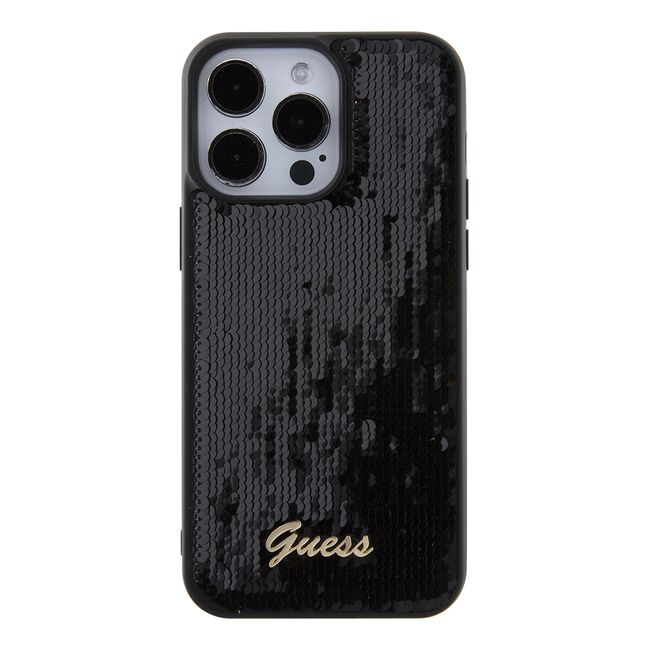 Husa premium pentru  iPhone 15 Pro Max Guess Elegance Series - Negru