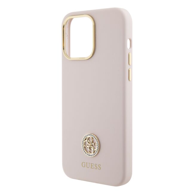 Husa premium pentru  iPhone 15 Pro Max Guess Elegance Series - Roz pal