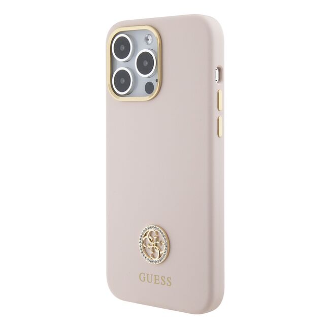 Husa premium pentru  iPhone 15 Pro Max Guess Elegance Series - Roz pal