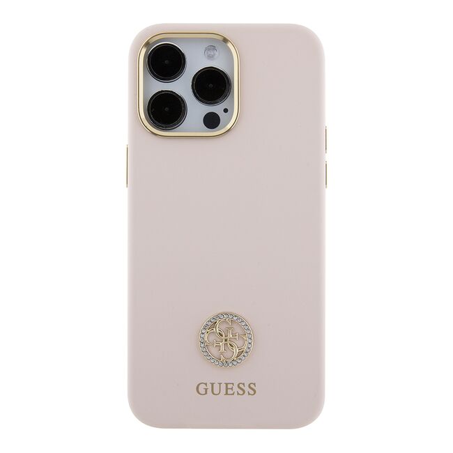 Husa premium pentru  iPhone 15 Pro Max Guess Elegance Series - Roz pal