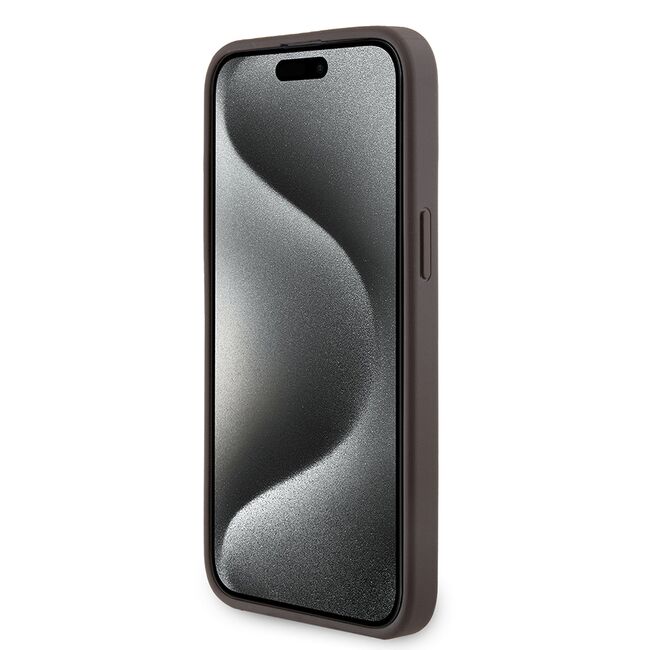 Husa premium pentru  iPhone 15 Pro Max compatibila MagSafe Guess Luxury Series - Maro
