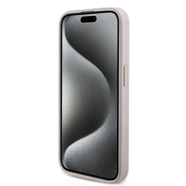 Husa premium pentru  iPhone 15 Pro Max compatibila MagSafe Guess Luxury Series - Roz neon