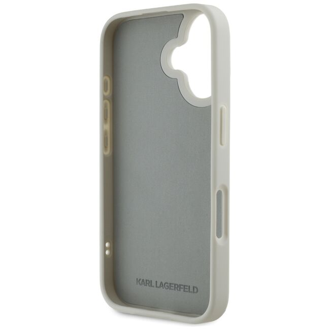 Husa premium pentru  iPhone 16 Karl Lagerfeld superior quality - Gri