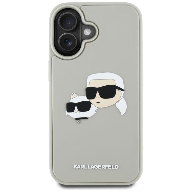 Husa premium pentru  iPhone 16 Karl Lagerfeld superior quality - Gri