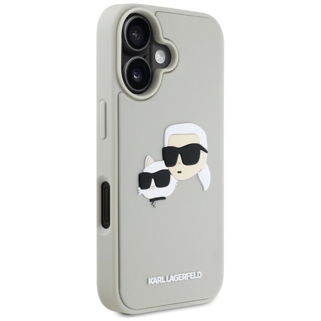 Husa premium pentru  iPhone 16 Karl Lagerfeld superior quality - Gri