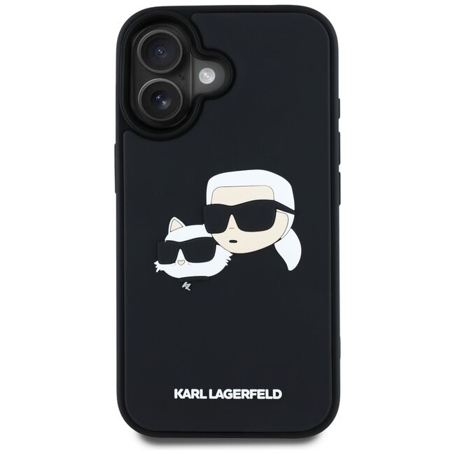 Husa premium pentru  iPhone 16 Karl Lagerfeld superior quality - Negru royal