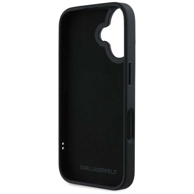 Husa premium pentru  iPhone 16 Karl Lagerfeld superior quality - Negru royal
