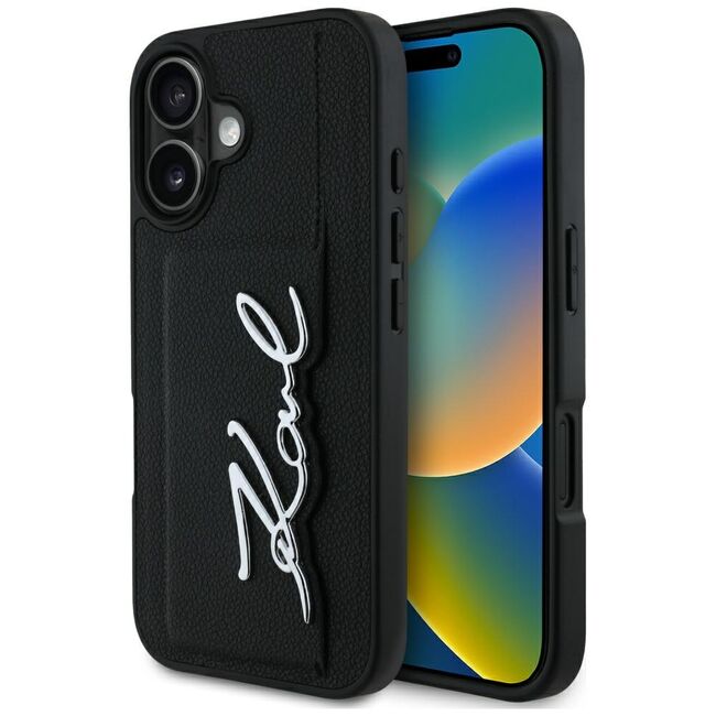 Husa premium pentru  iPhone 16 Karl Lagerfeld superior quality - Negru