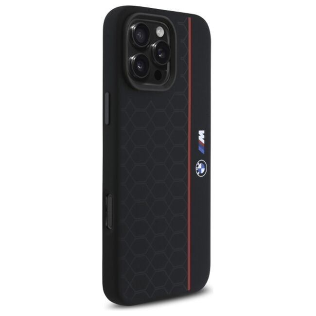 Husa premium pentru  iPhone 16 Pro Max compatibila MagSafe BMW Signature - Negru denim