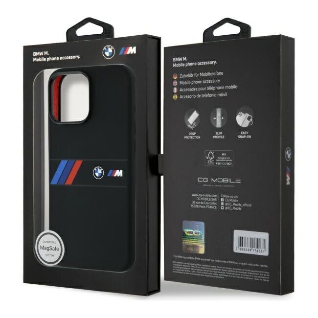Husa premium pentru  iPhone 16 Pro Max compatibila MagSafe BMW Signature - Negru mat