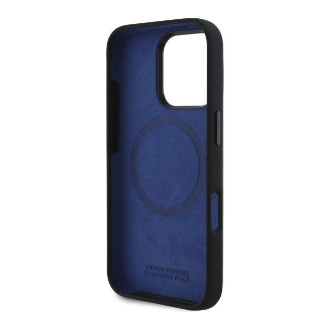 Husa premium pentru  iPhone 16 Pro Max compatibila MagSafe BMW Signature - Negru royal