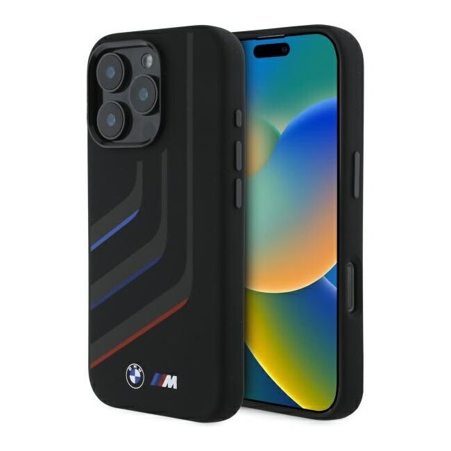 Husa premium pentru  iPhone 16 Pro Max compatibila MagSafe BMW Signature - Negru