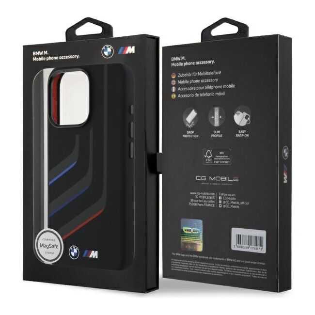 Husa premium pentru  iPhone 16 Pro Max compatibila MagSafe BMW Signature - Negru