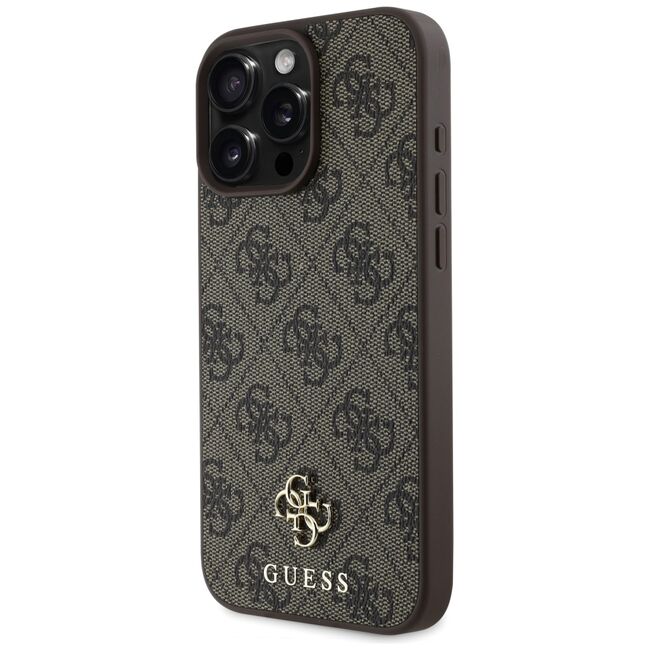 Husa premium pentru  iPhone 16 Pro compatibila MagSafe Guess Luxury Series - Maro