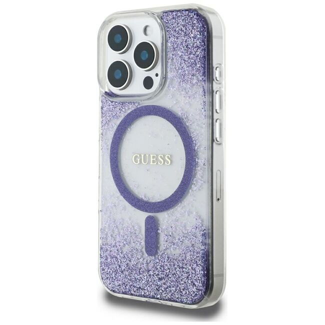 Husa premium pentru  iPhone 16 Pro compatibila MagSafe Guess Luxury Series - Mov