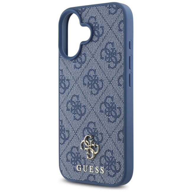 Husa premium pentru  iPhone 16 compatibila MagSafe Guess Luxury Series - Albastru