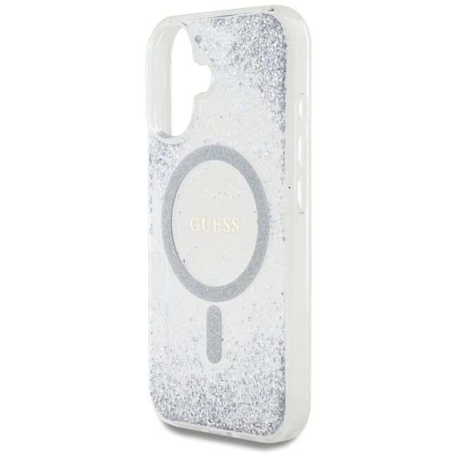 Husa premium pentru  iPhone 16 compatibila MagSafe Guess Luxury Series - Argintiu