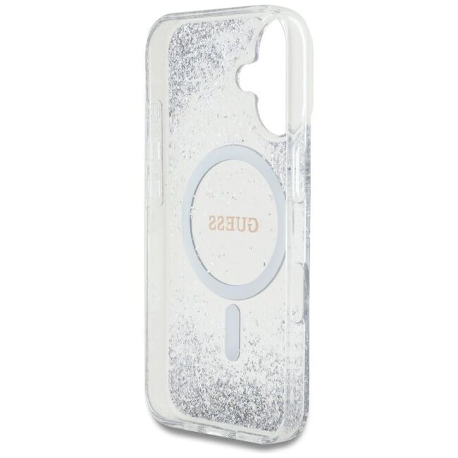 Husa premium pentru  iPhone 16 compatibila MagSafe Guess Luxury Series - Argintiu