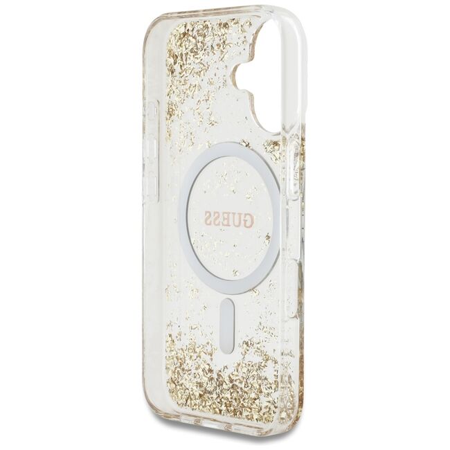 Husa premium pentru  iPhone 16 compatibila MagSafe Guess Luxury Series - Auriu