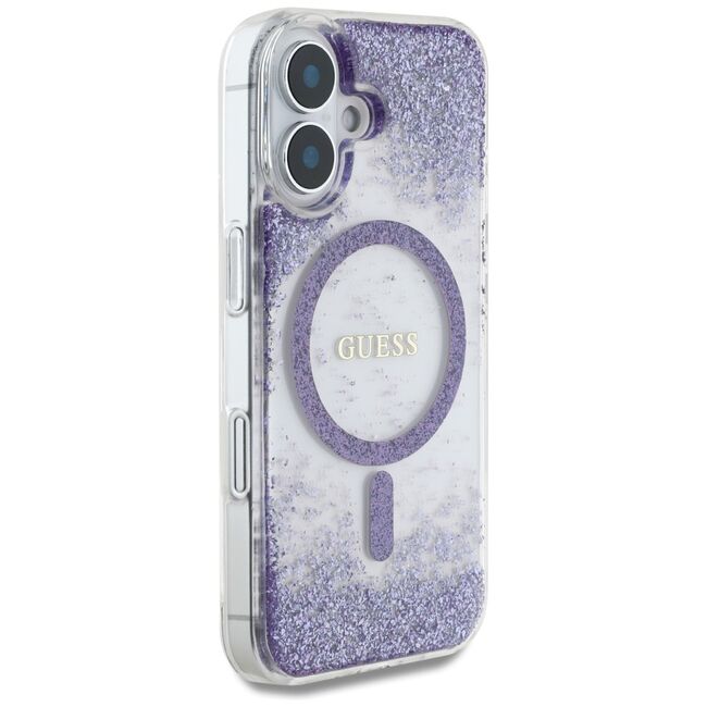 Husa premium pentru  iPhone 16 compatibila MagSafe Guess Luxury Series - Mov