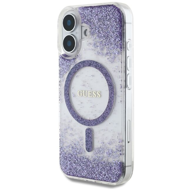 Husa premium pentru  iPhone 16 compatibila MagSafe Guess Luxury Series - Mov