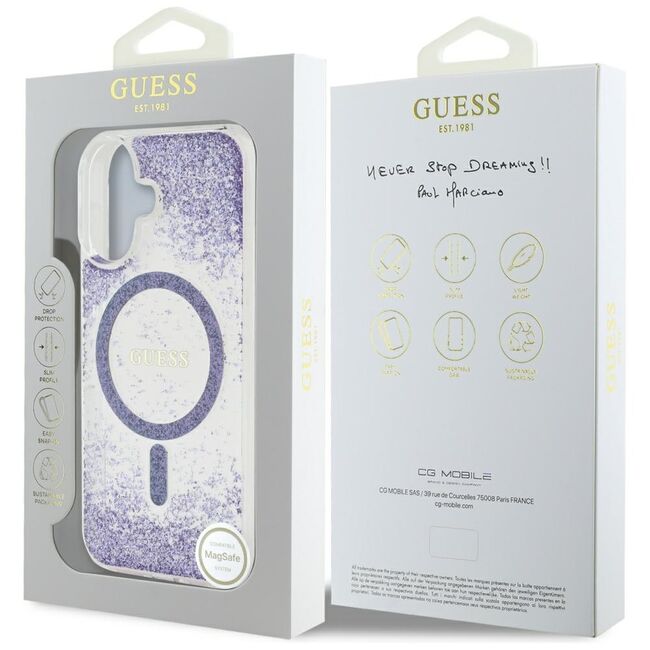 Husa premium pentru  iPhone 16 compatibila MagSafe Guess Luxury Series - Mov