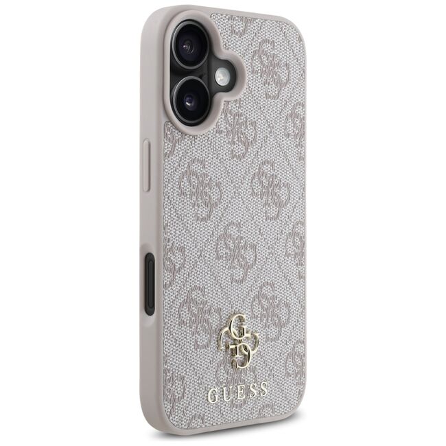 Husa premium pentru  iPhone 16 compatibila MagSafe Guess Luxury Series - Roz neon
