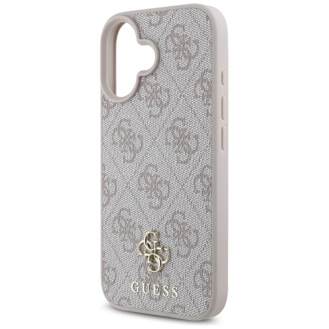 Husa premium pentru  iPhone 16 compatibila MagSafe Guess Luxury Series - Roz neon