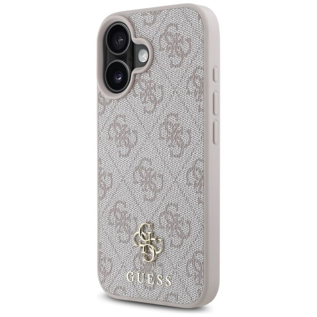 Husa premium pentru  iPhone 16 compatibila MagSafe Guess Luxury Series - Roz neon