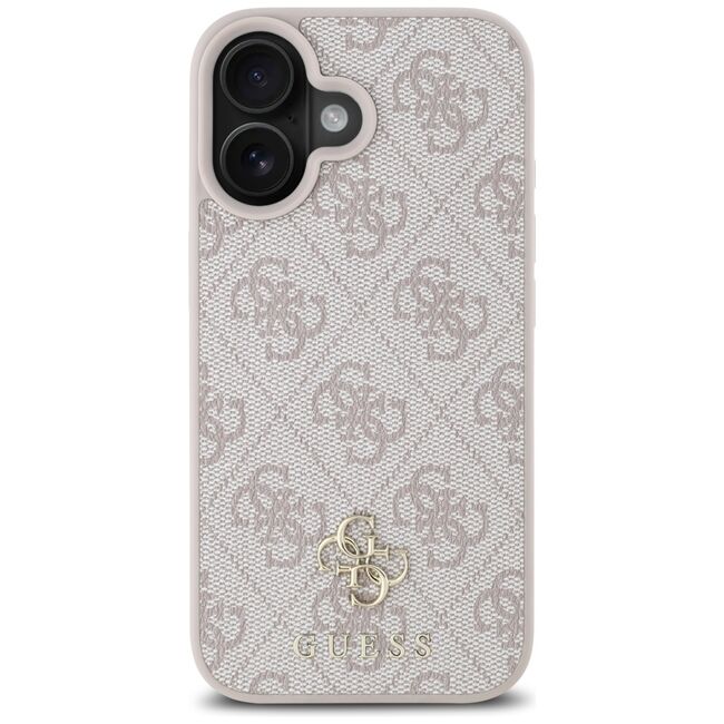 Husa premium pentru  iPhone 16 compatibila MagSafe Guess Luxury Series - Roz neon