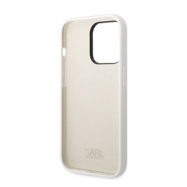 Husa premium pentru iPhone 14 Pro Karl Lagerfeld superior quality - alb